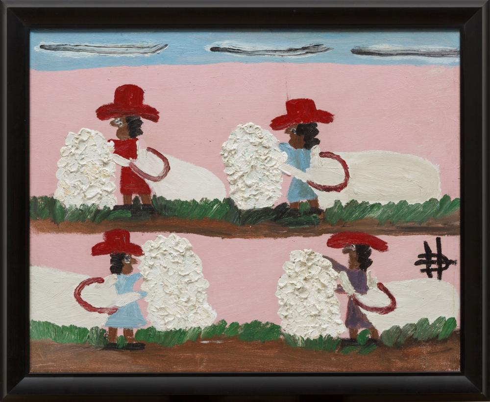 Appraisal: Clementine Hunter American Louisiana - Picking Cotton oil on canvas