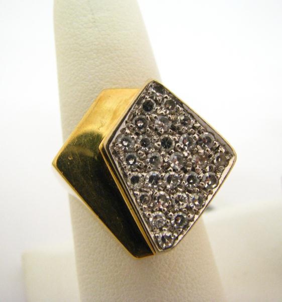 Appraisal: Contemporary Gent's k Yellow Gold Ring with - cts total