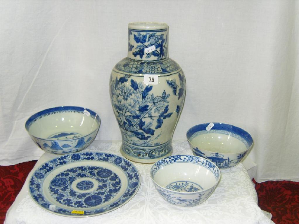 Appraisal: A collection of oriental blue and white wares comprising a