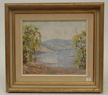 Appraisal: J COLIN ANGUS - Lake Hume Oil on board Signed