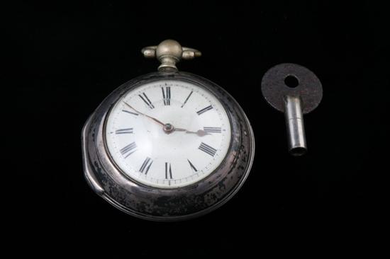 Appraisal: GEORGE IV SILVER PAIR-CASE POCKET WATCH Movement by Philip Avenell