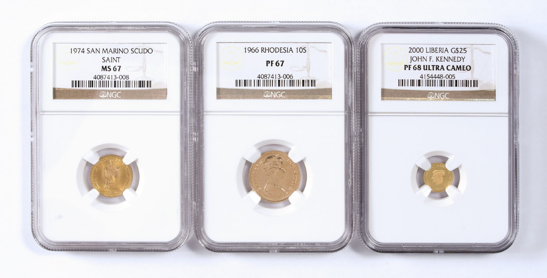 Appraisal: NGC GRADED MS OR BETTER GOLD COINS coins slabbed and