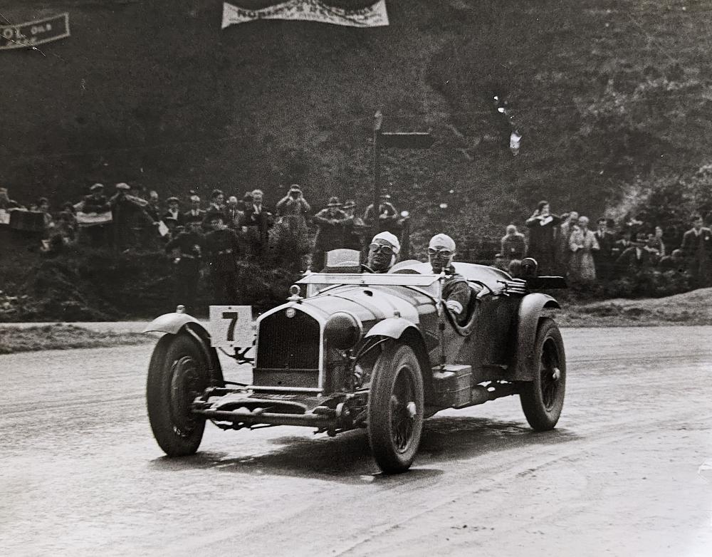 Appraisal: VINTAGE REAL HISTORICAL PHOTO CAR RACINGVintage print photo from original