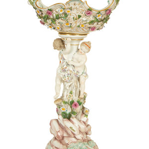 Appraisal: A Meissen Porcelain Figural Centerpiece th Century the underside marked