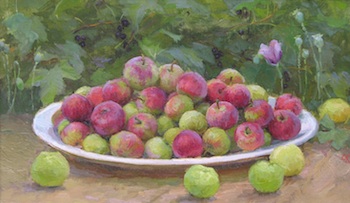 Appraisal: Olga Kalashnikova Russian b Apples Oil canvas initialed near right