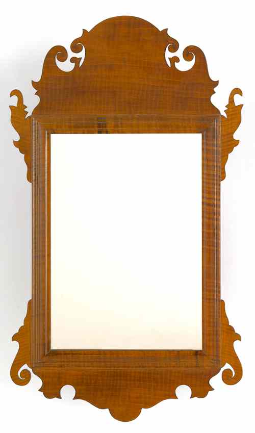 Appraisal: American Chippendale mahogany mirror late th c l w together