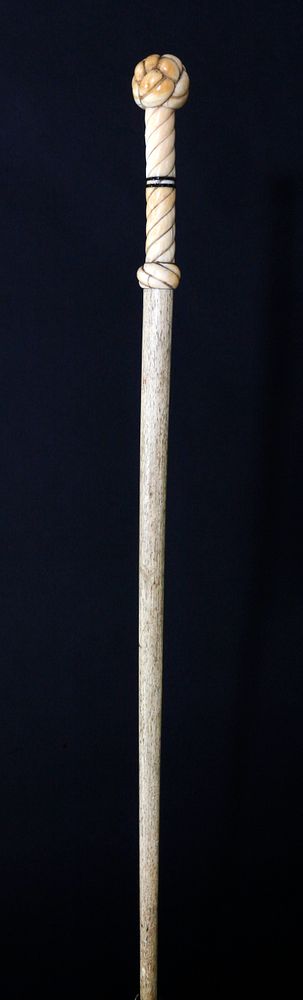 Appraisal: Whale Ivory And Whalebone Walking Stick circa Whale Ivory And