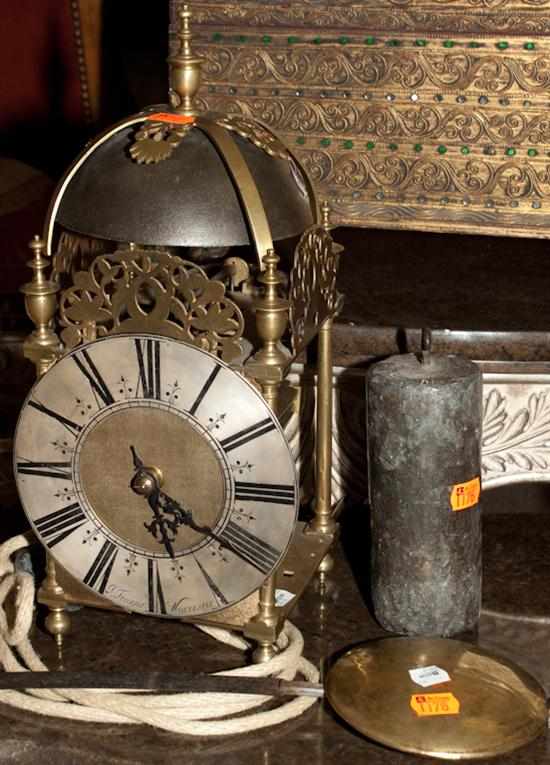 Appraisal: Queen Anne style brass lantern clock Estimate - All items