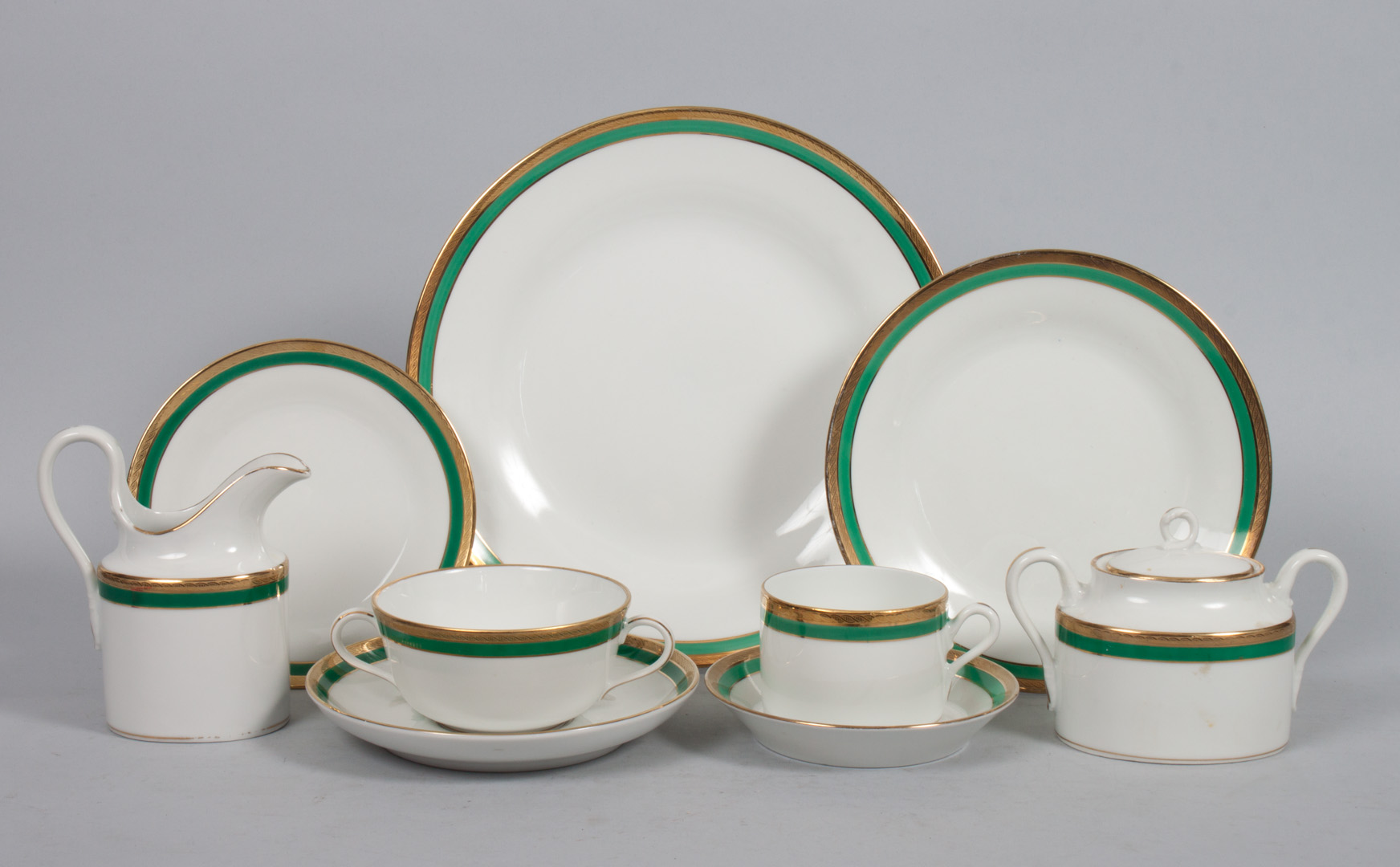 Appraisal: Richard Ginori porcelain partial dinner service pieces each with gilt