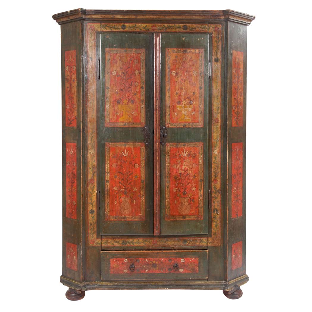 Appraisal: Scandinavian Style Painted Armoire Height feet width inches depth inches