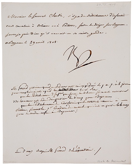 Appraisal: DAYS BEFORE UPRISINGS AGAINST OCCUPATION OF SPAIN NAPOLEON Letter Signed