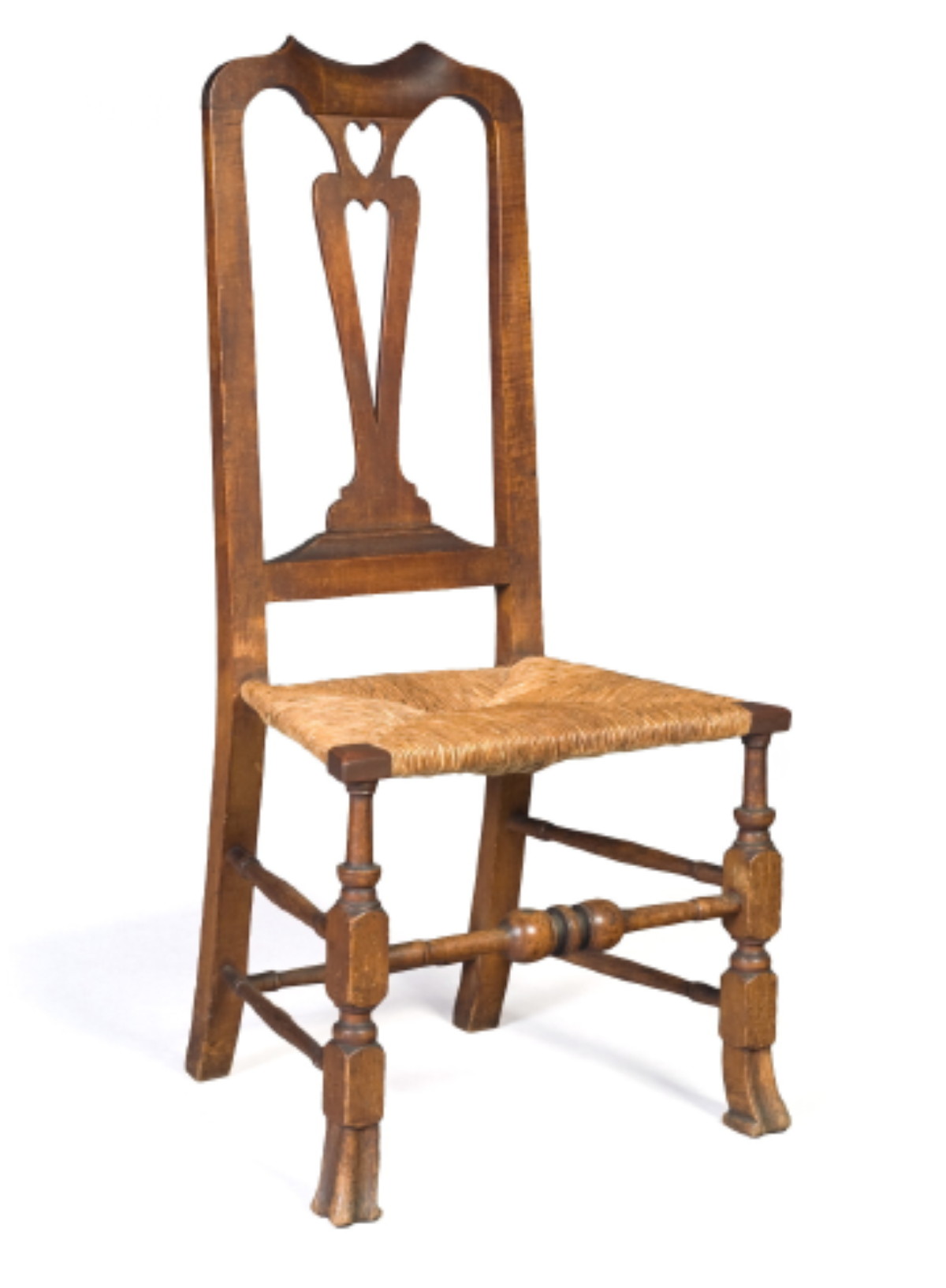 Appraisal: CONNECTICUT QUEEN ANNE MAPLE SIDE CHAIR The yolk-shaped crest leading