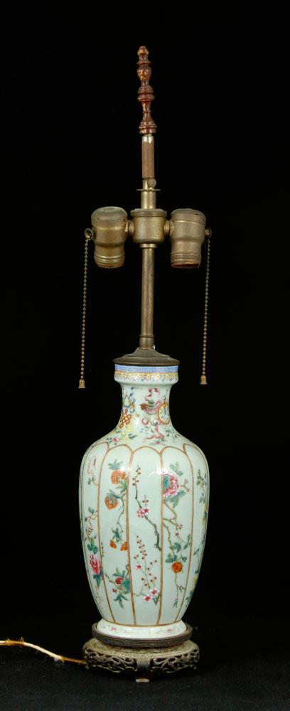 Appraisal: - Chinese Famille Rose Porcelain Lamp Chinese famille rose lamp