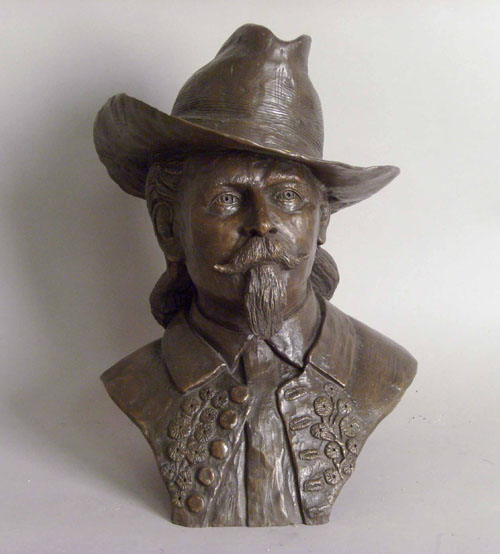 Appraisal: Bruce B Everly American th c bronze bust of Buffalo