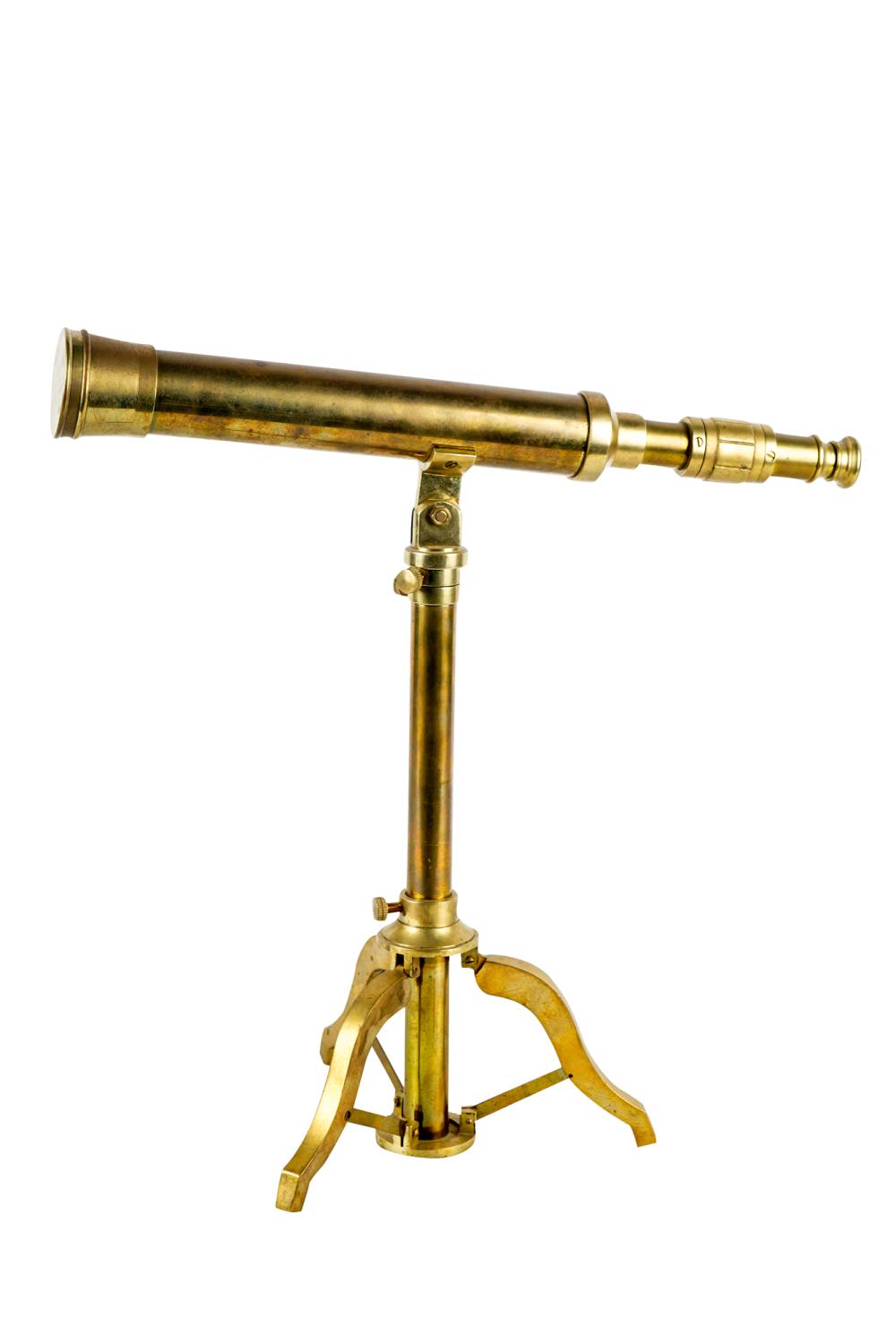 Appraisal: BRASS TRIPOD TELESCOPECondition tarnished in parts inches high Condition