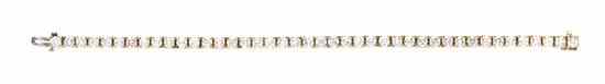 Appraisal: A Karat Yellow Gold and Diamond Tennis Bracelet containing round