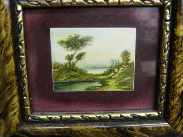 Appraisal: Fine Miniature Paintings on Ivory European landscapes approx x in