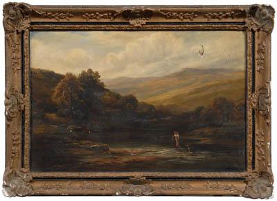 Appraisal: George Turner painting British - landscape with woman child and