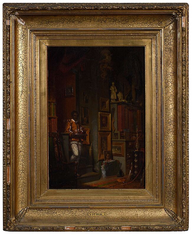 Appraisal: John Ferguson Weir American - The Studio signed and dated