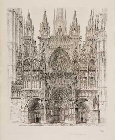 Appraisal: JOHN TAYLOR ARMS Lace in Stone Rouen Cathedral Etching x