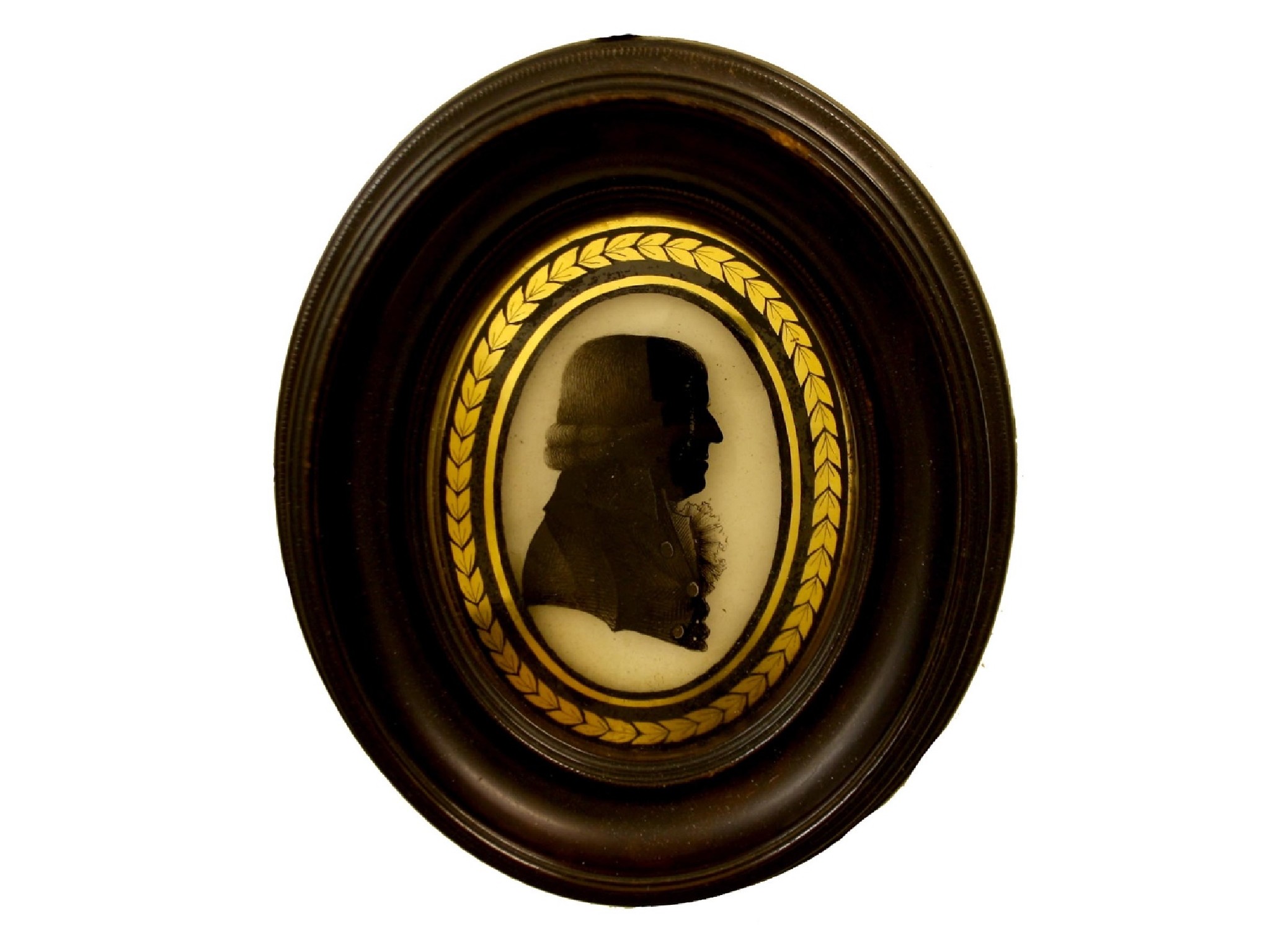 Appraisal: English School - good reverse glass silhouette bust portrait of