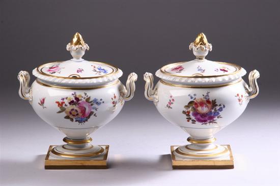 Appraisal: PAIR CMIELOW PORCELAIN COVERED SAUCE TUREENS late th century impressed