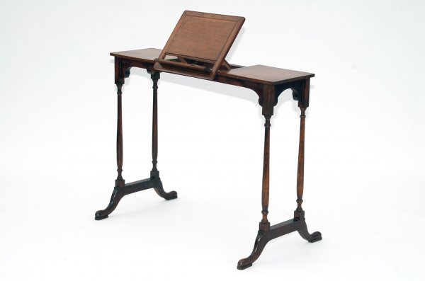 Appraisal: English book table or book stand walnut top with mahogany