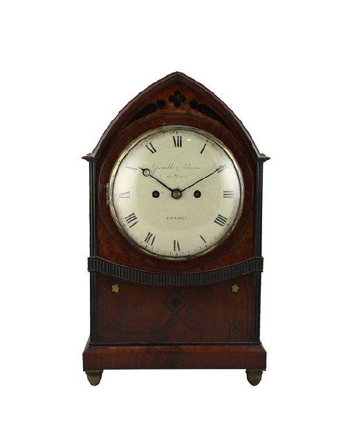 Appraisal: A Regency mahogany bracket clock with moulded arch top the