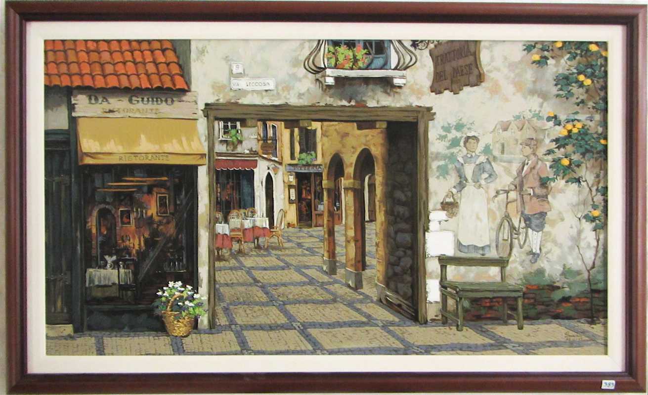 Appraisal: VIKTOR SHVAIKO EMBELLISHED SERIGRAPH ON CANVAS New York Italy Russia