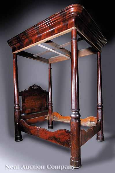 Appraisal: A Good American Carved Mahogany Full Tester Bed c -