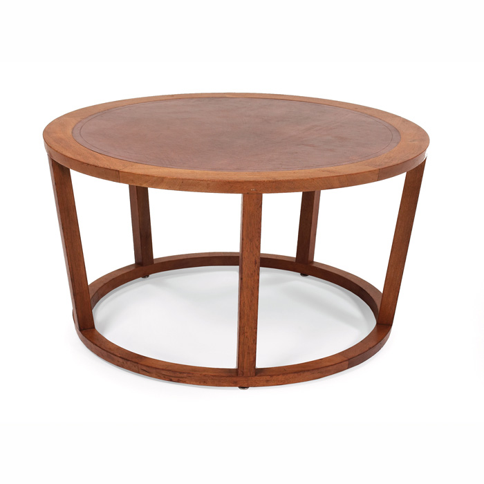 Appraisal: Edward Wormley coffee table by Dunbar s round mahogany top