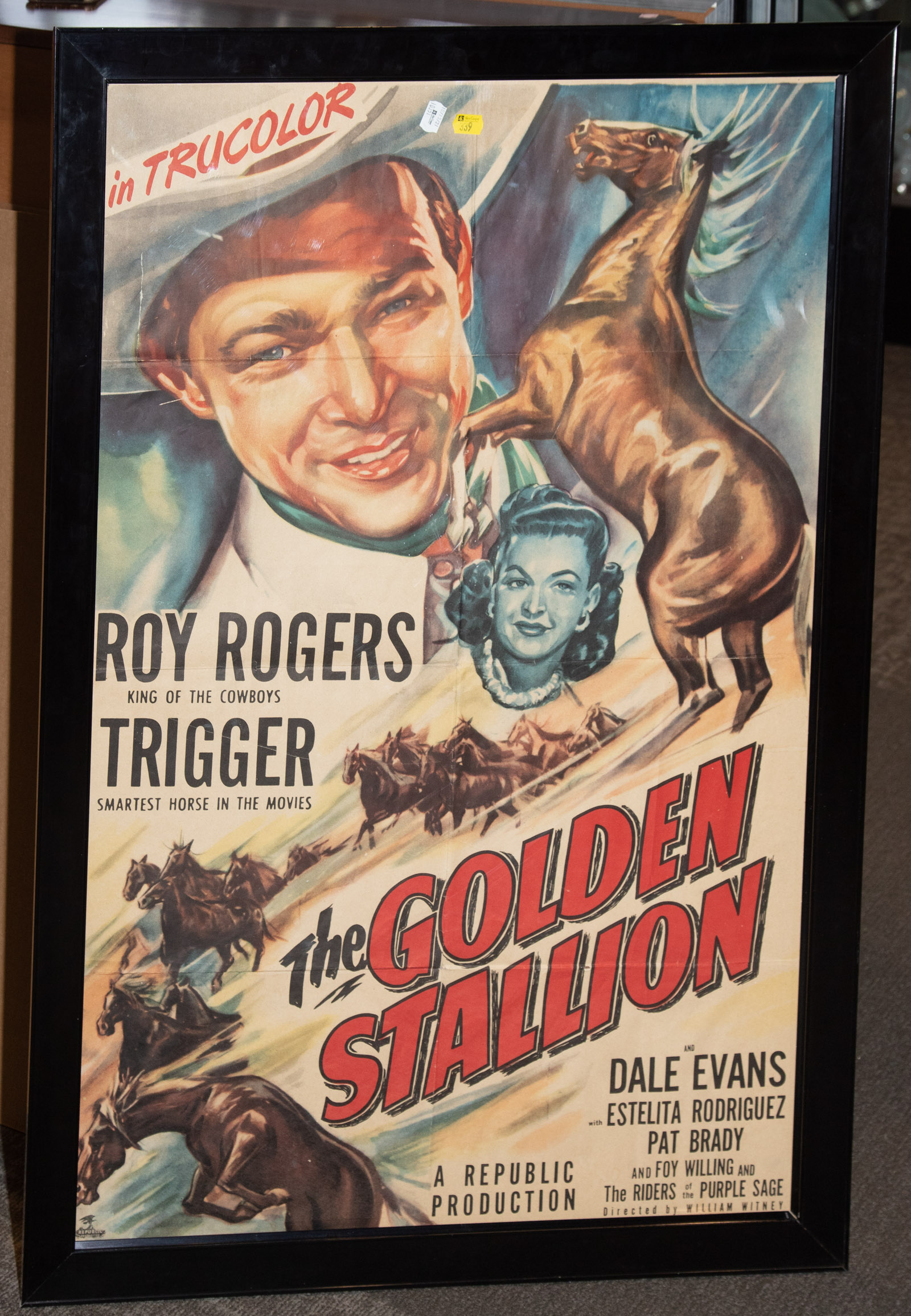 Appraisal: THE GOLDEN STALLION MOVIE POSTER Staring Roy Rogers and Trigger