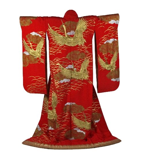 Appraisal: A Japanese kimono sewn in gilt thread with dragons on