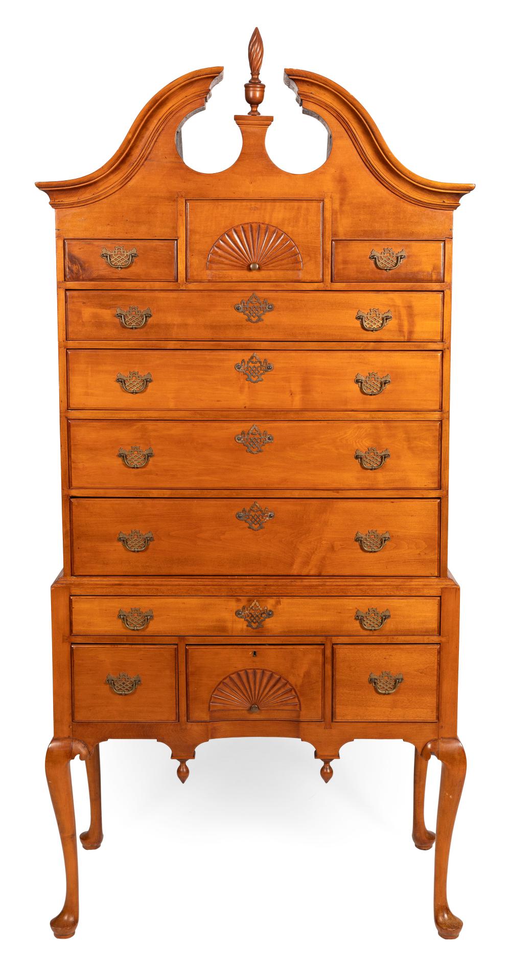 Appraisal: QUEEN ANNE HIGHBOY MASSACHUSETTS MID- TH CENTURY HEIGHT WIDTH DEPTH