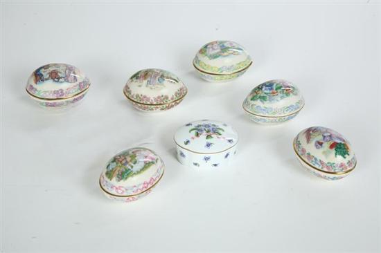 Appraisal: SEVEN COMMEMORATIVE LENOX LIDDED CONTAINERS Seven in the form of