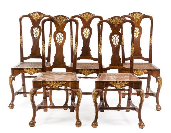 Appraisal: Sale Lot A Set of Five Italian Parcel Gilt Side