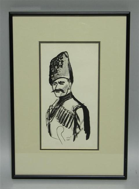 Appraisal: VICTOR DE PAUW AMERICAN - COSSACK c Ink on paper