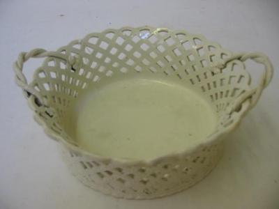 Appraisal: A LEEDS CREAMWARE CHESTNUT BASKET late th century of circular