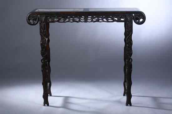 Appraisal: CHINESE ROSEWOOD ALTAR TABLE th century The rectangular top inset