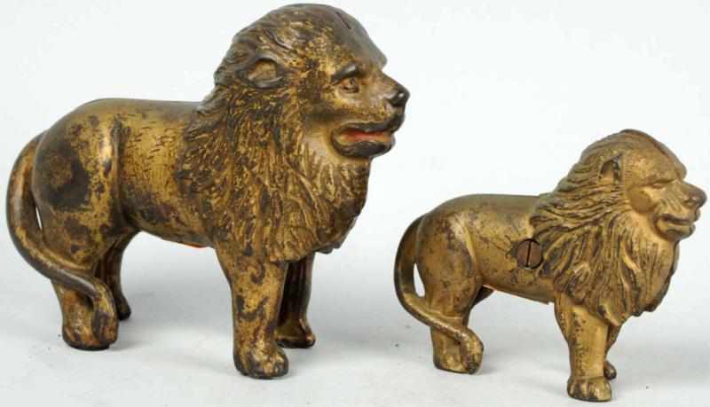 Appraisal: Lot of Cast Iron Lion Still Banks Manufactured by A