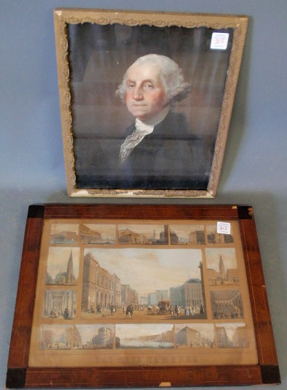 Appraisal: Print portrait of George Washington x and a German print