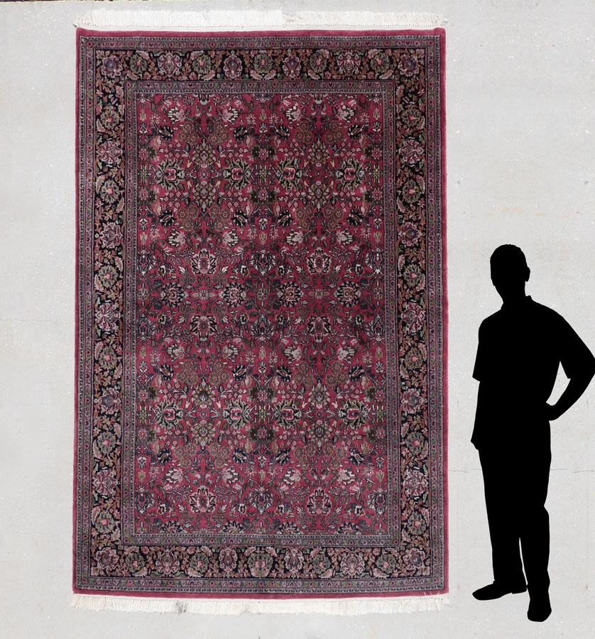 Appraisal: APPROX - YR OLD INDO-PERSIAN ISFAHAN PATTERN HAND KNOTTED WOOL