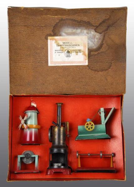 Appraisal: J Falk Boxed Steam Engine with Accessories Description Engine and