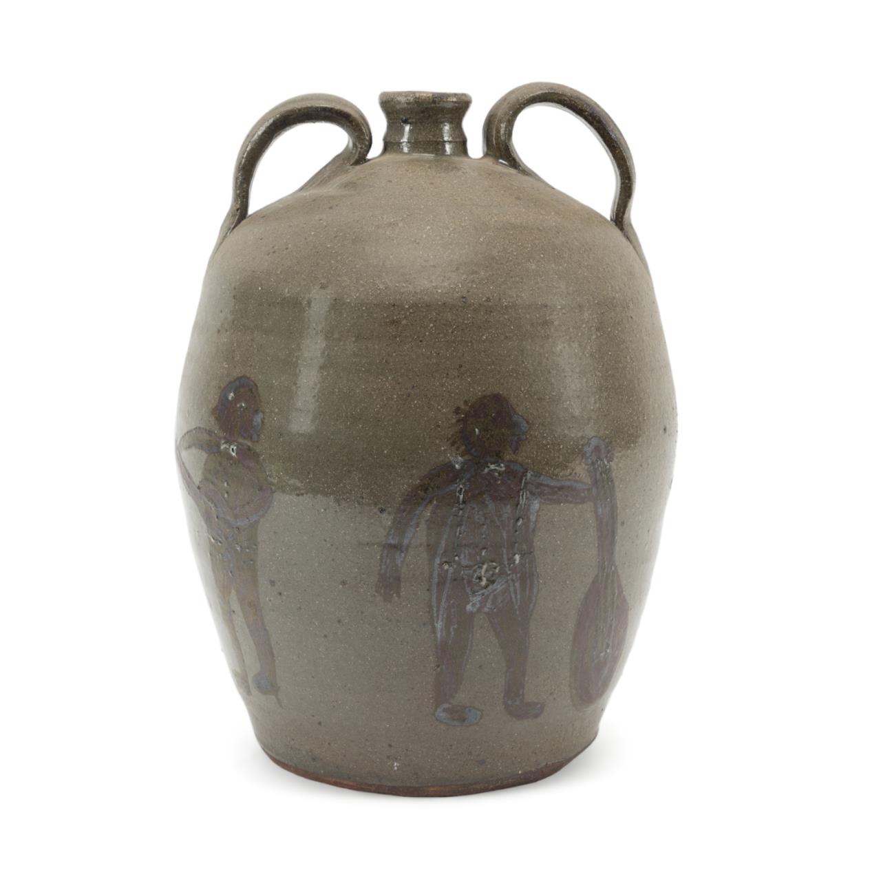 Appraisal: C HOWELL DOUBLE HANDLE 'JUG BAND' PICTURE JUG Chester Howell