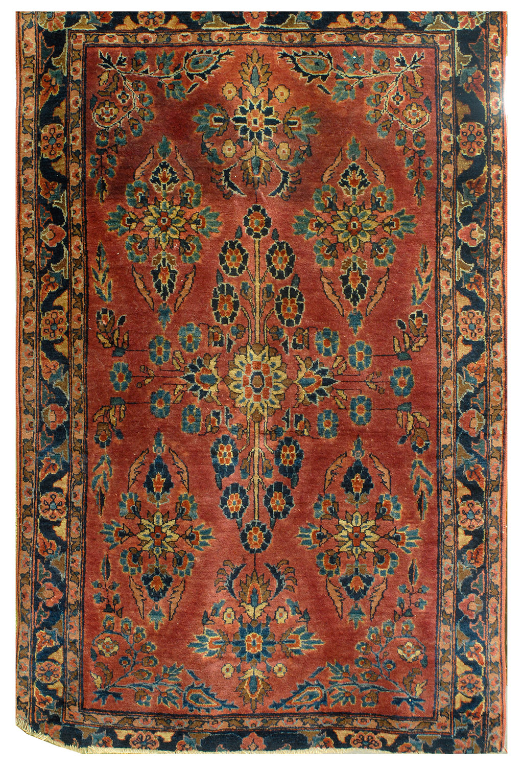 Appraisal: ORIENTAL RUG SAROUK ' x ' Central floral medallion surrounded