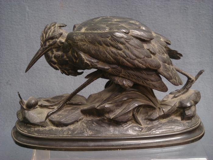 Appraisal: Louis-Emil Cana French - bronze of Kingfisher and Snail l