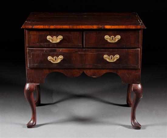 Appraisal: George II mahogany lowboy circa two short drawers over one