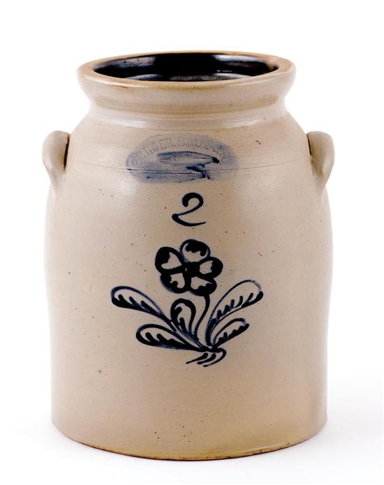 Appraisal: Burger Bros Co salt-glazed stoneware storage jar Rochester New York