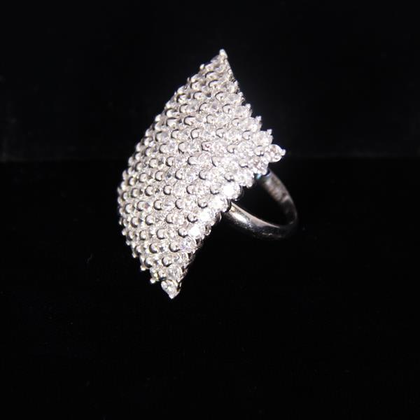 Appraisal: Seta Sterling Diamante Pave Ring Ring Size