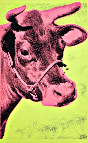 Appraisal: ANDY WARHOL after Cow Color screenprint on wallpaper x mm